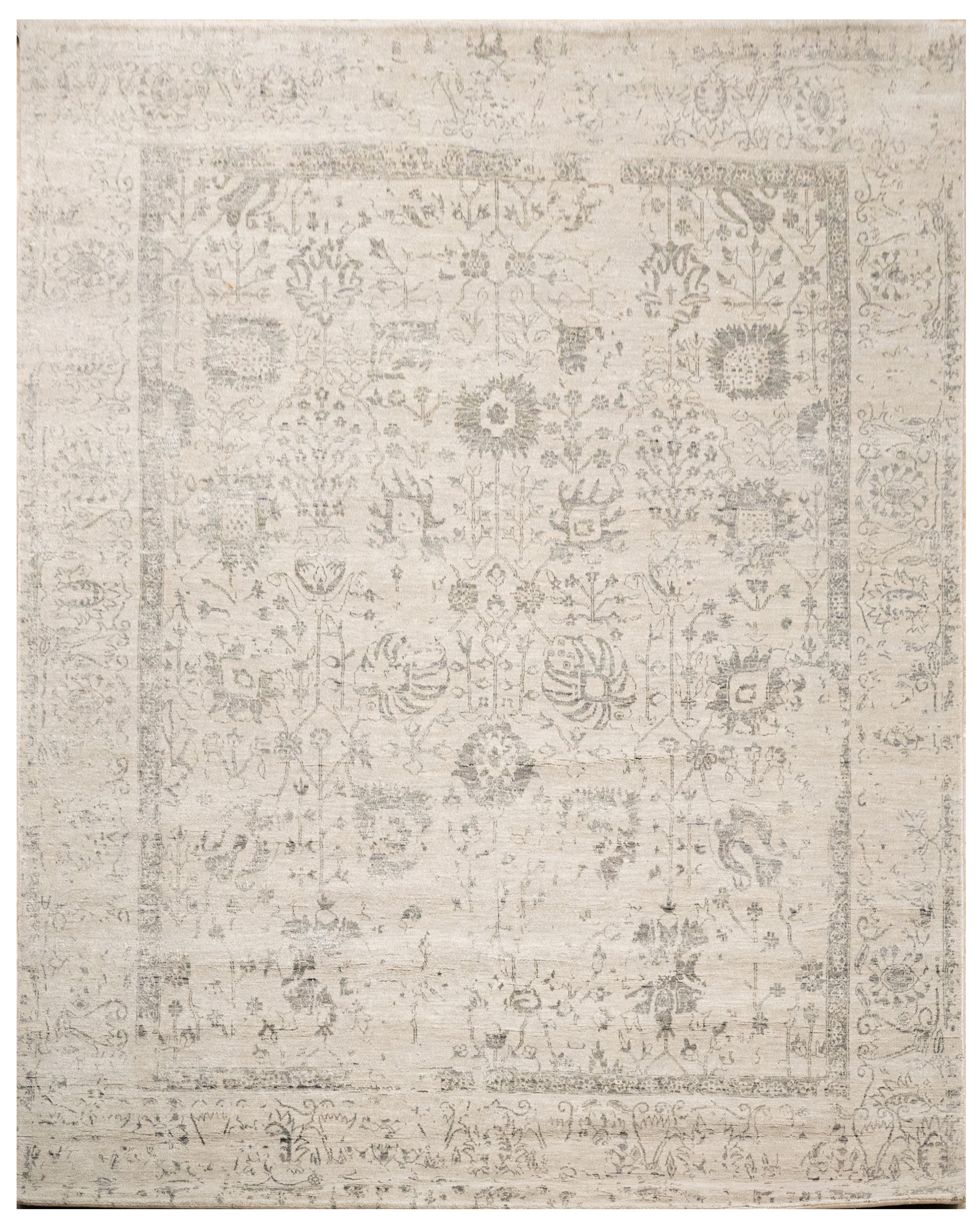 Handknotted Carpet, DIA - 1145 Vase 3 Dark Vanilla & Grey